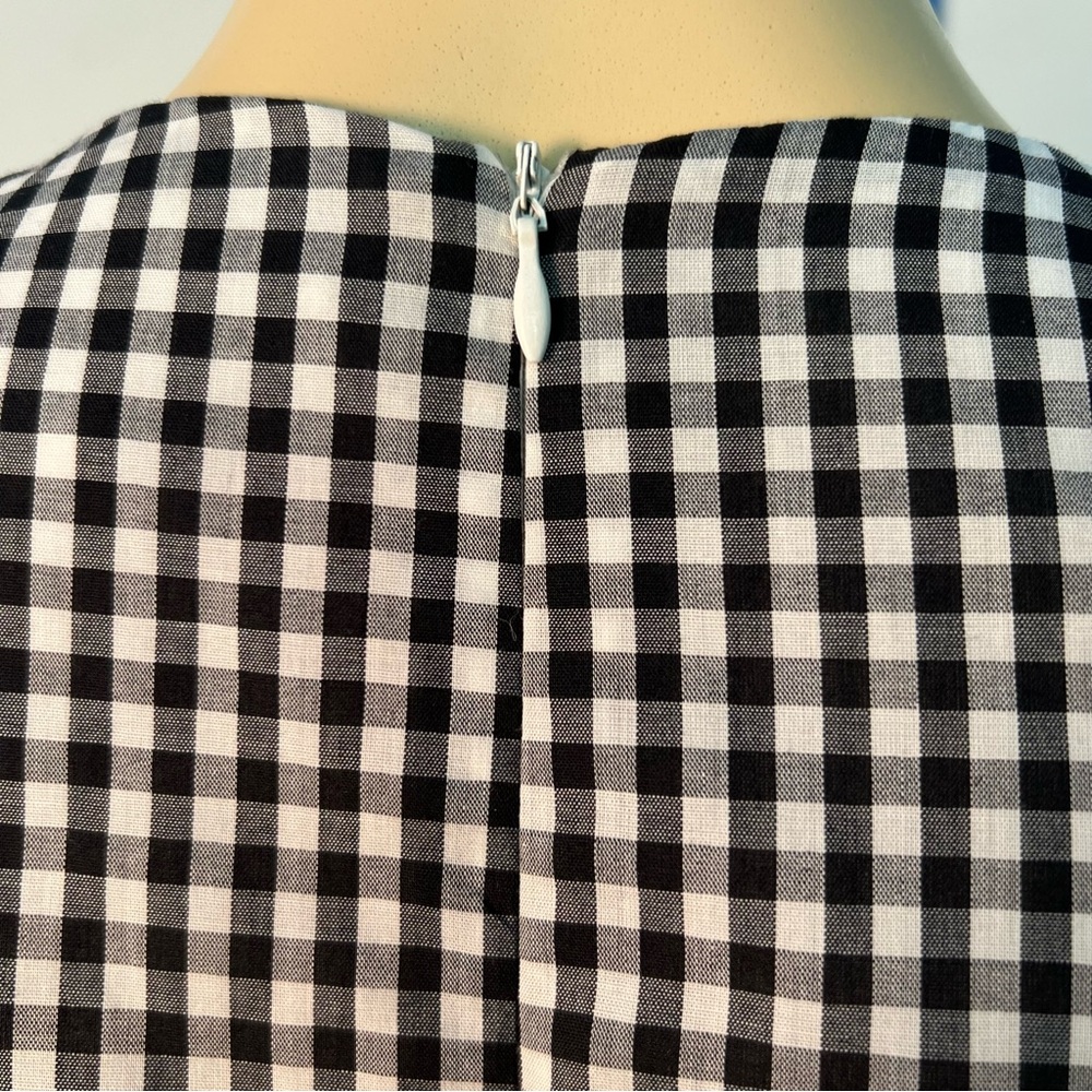 Charles Henry Black and White Plaid Dress with Ruffle Sleeves Size S - Picture 6 of 10